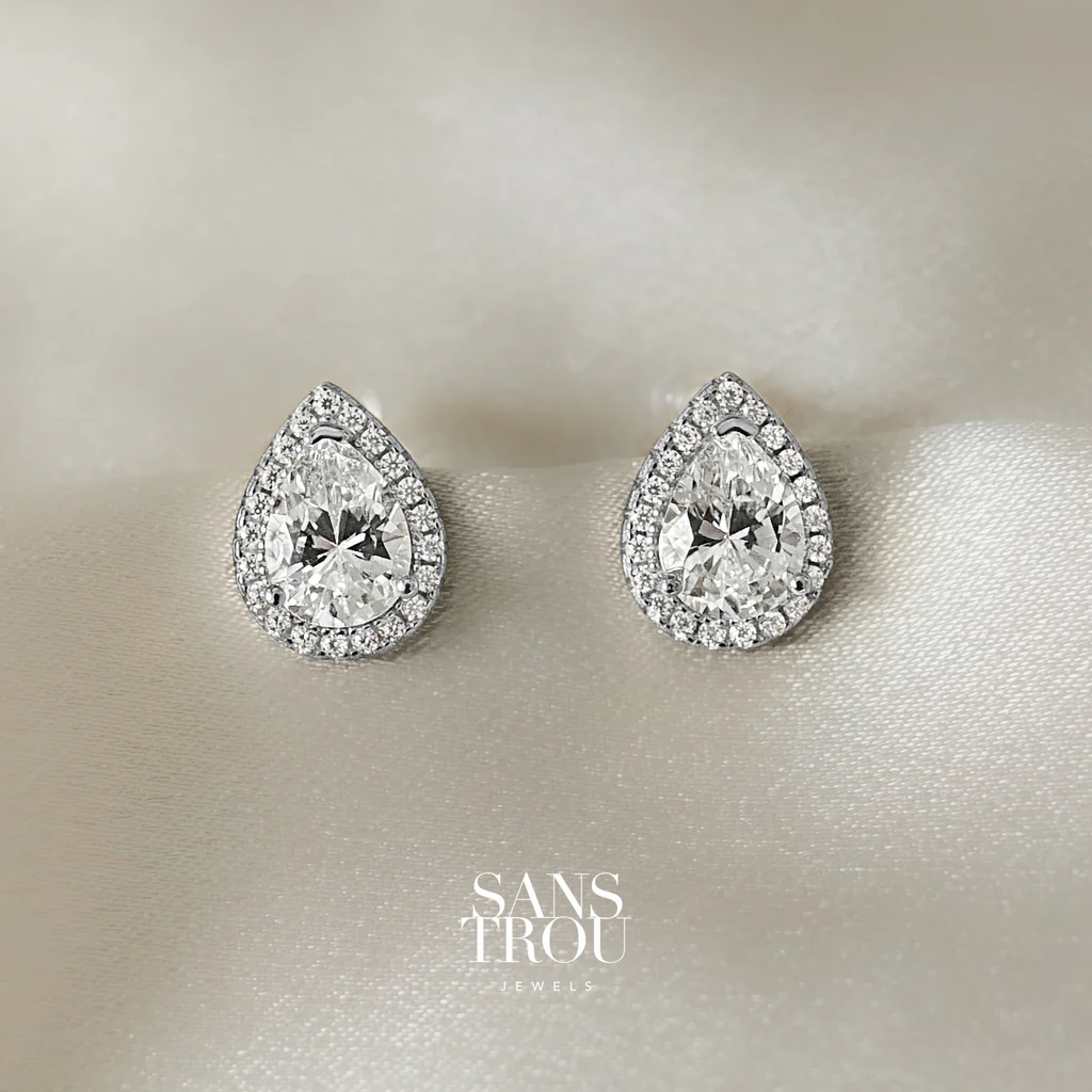 Carat Earrings Attractive Heart Shape Ear Studs