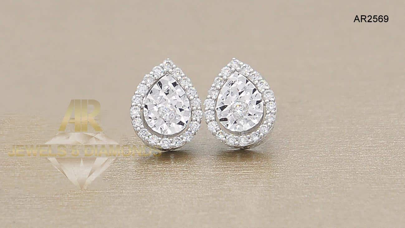 Carat Earrings Attractive Heart Shape Ear Studs