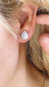 Carat Earrings Attractive Heart Shape Ear Studs