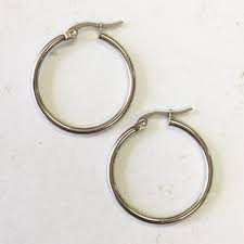 EB 1 Pair Stainless Steel Smooth Big Large Circle Hoop Dangle Earrings Women